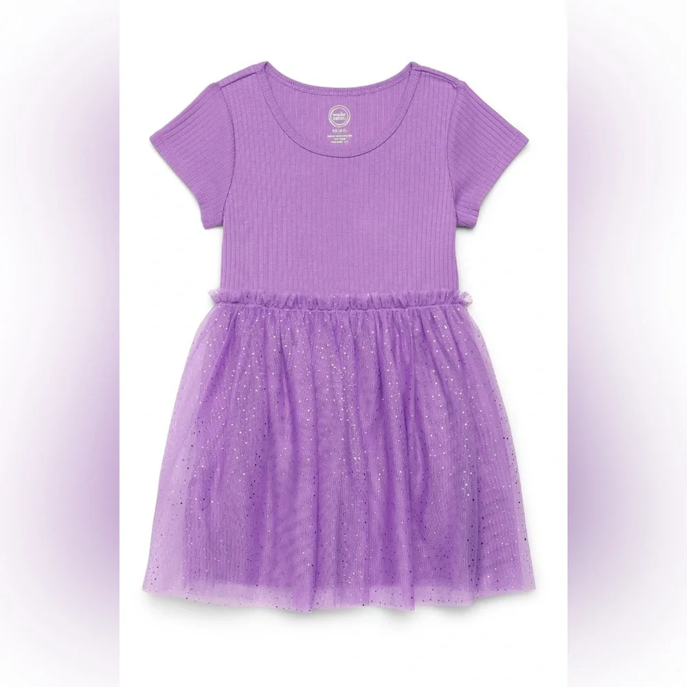 Wonder Nation Purple Tutu Dress Girls Size (6–6X) Sparkle Tulle Party Dress NWT